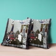 thumbnail image 4 of Empress Hall Indoor/Outdoor Pillow in Gray Blue White 16x16, 4 of 5