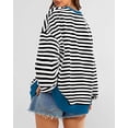 thumbnail image 3 of BTFBM Sweatshirt For Women Summer Crewneck Long Sleeve Oversized Striped Pullover Tops Y2K Clothes Workout Shirt, 3 of 10