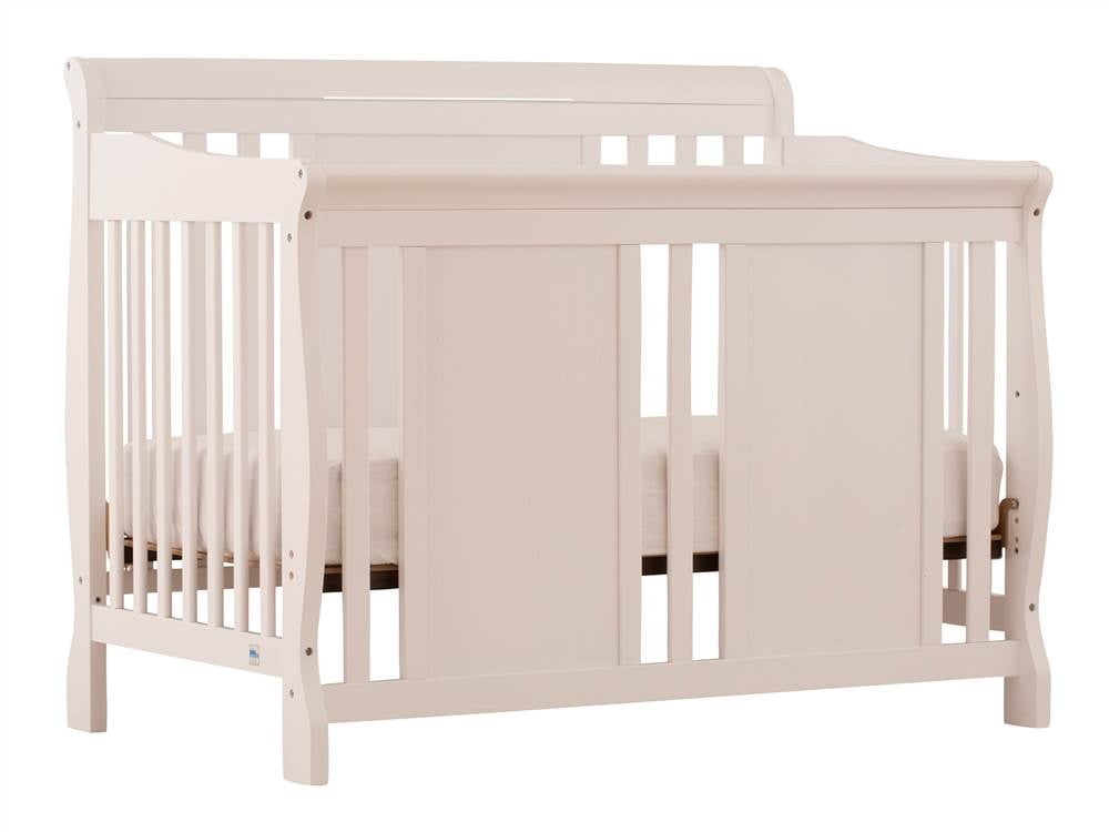 4 in 1 Fixed Side Convertible Crib in White Finish