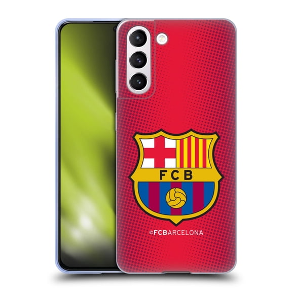 Head Case Designs Officially Licensed FC Barcelona Crest Halftone Soft Gel Case Compatible with Samsung Galaxy S21 5G