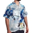 thumbnail image 2 of Ice Hockey Men's Short Sleeve Poplin Shirt - Casual Printed Button Down Short Summer Beach Shirts Unisex940, 2 of 6