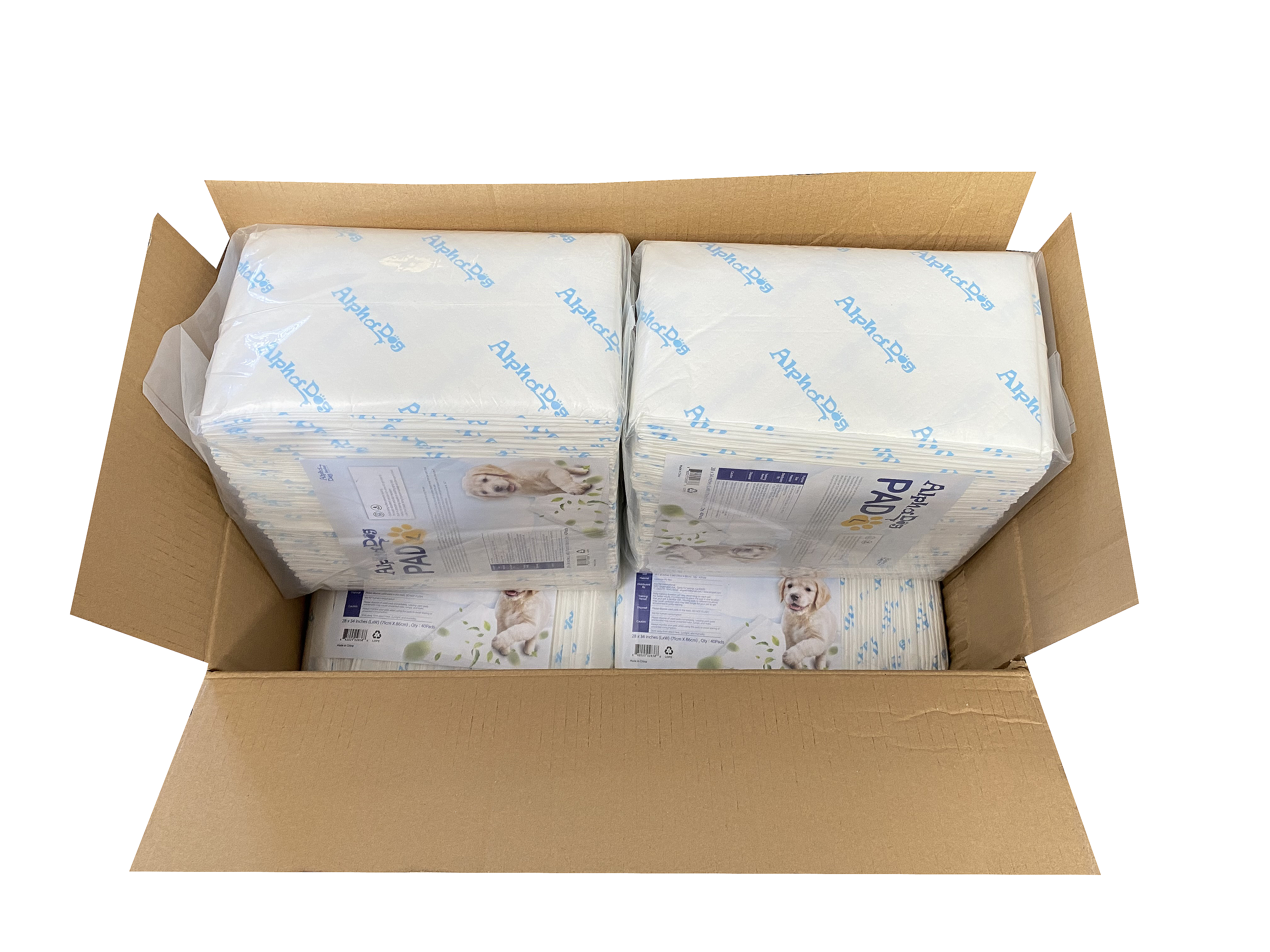 Alpha Dog Series Potty Training Pads Ultra Absorbent Large Pee Pads for Dogs Leak Proof Fast Drying Odor Neutralizer Protect Floors & Carpets (Large (28in x 34in) - 160ct)