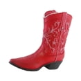 thumbnail image 4 of Jarrón de bota de para arreglos florales, macetero de resina, decoración de escritorio, pequeño adorno de 17,5 cm de altura para estantería, Rojo, 4 of 8