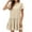 Beige, variant on Odeerbi Cotton Linen Dresses For Women Temperament A-line Skirt Round Neck Short Sleeve 2025 Casual Dress Pink