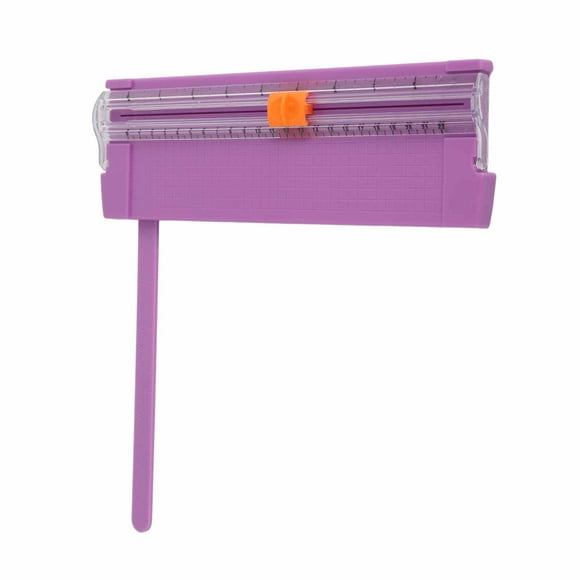 Cortador de papel pequeño, ligero, mini, portátil, plegable, tamaño A4, para estudiantes, color morado oscuro