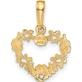 thumbnail image 4 of 14K Yellow Gold Polished Floral Border Heart Pendant (19 X 15) Made In Peru c2922, 4 of 6