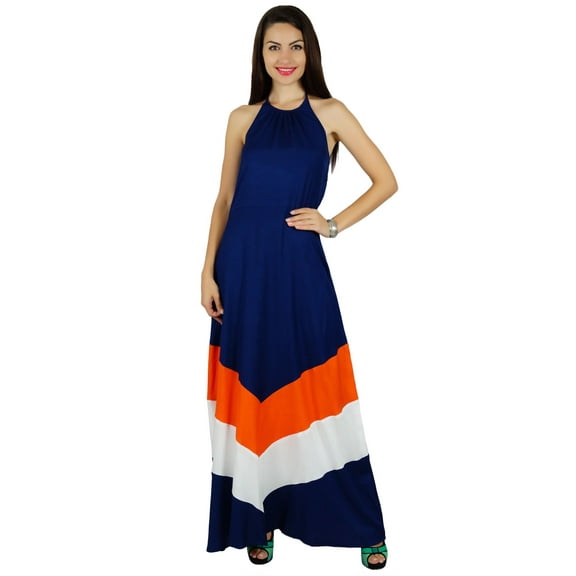 Bimba Women Halter Neck Long Maxi Dress Chic Beach Wear Classic Summer Clothing