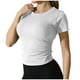 thumbnail image 2 of mfyjkho Tops Para Mujer, Blusa Ajustada De Manga Corta Con Cuello Redondo Y Color Liso Para Mujer Tops Para Mujer M, 2 of 5