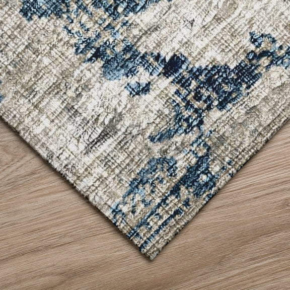 Addison Rugs Indoor/ Outdoor Accord Modern Abstract Polyester Washable Rug New 9' x 12' - Navy Taupe