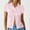 Pink, variant on DuoJiaJ Women's Pure Color Casual Collar Button Up Short Sleeve Shirt Women's Work Shirts Black L