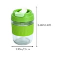 thumbnail image 3 of hulanddfd Reusable Glass Straws Cup, 400ml Portable Coffee Mug with Lid Lock Cold Hot Drinking Cup for Work Travel Daily Outing Green, 3 of 6