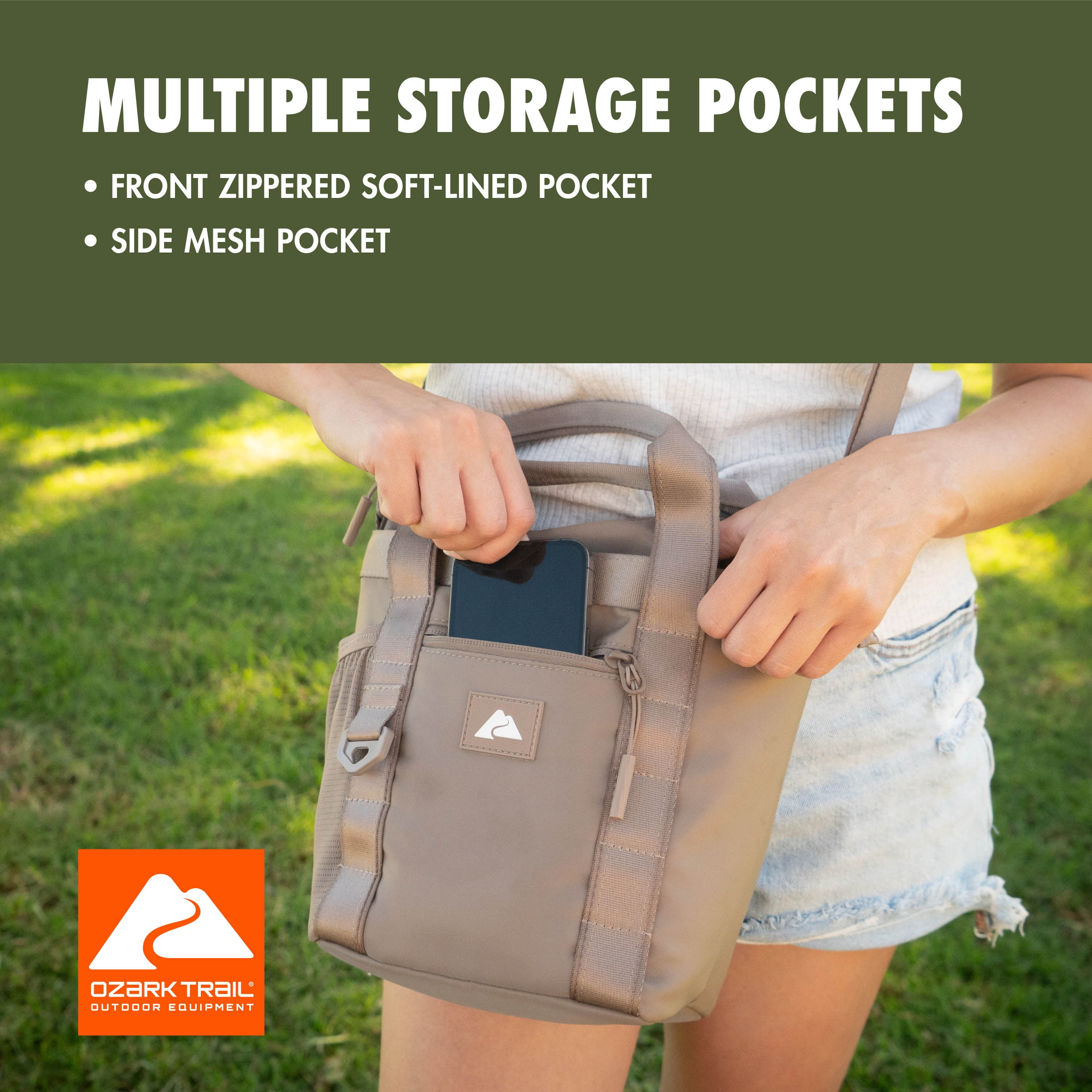 Ozark Trail 4.5L Unisex Adult/Teen Compact Polyester Shoulder Bag, Taupe
