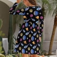 thumbnail image 4 of Fall Dresses for Women 2024, Whales In Space Womens Fall Dresses Long Sleeve Casual Tie Waist Clothes, Womens Fall Fashion 2024 Midi  Dresses Outfits with Pocket, 4 of 6