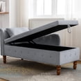 thumbnail image 5 of Grey Storage Chaise Lounge with Pillows | Read and Relax in Living Room, 5 of 6