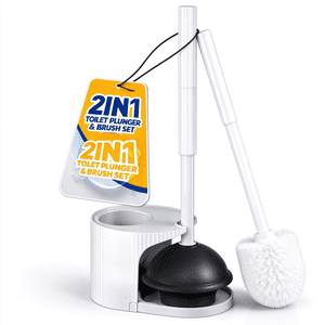 Propuri 2-in-1 Toilet Brush and Plunger Set with Holder