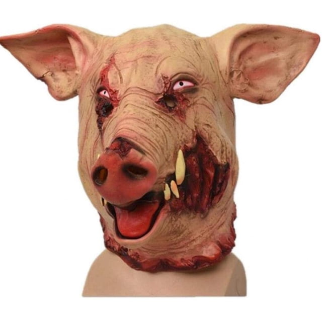 1 pieza cabeza de cerdo máscara de terror de Halloween tocados de animales aterradores decoración de Halloween colmillos grandes jabalí Ha oso de fresa Electrónica