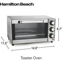 Countertop Toaster Oven & Pizza Maker, 4-Slice Capacity, Stainless Steel
