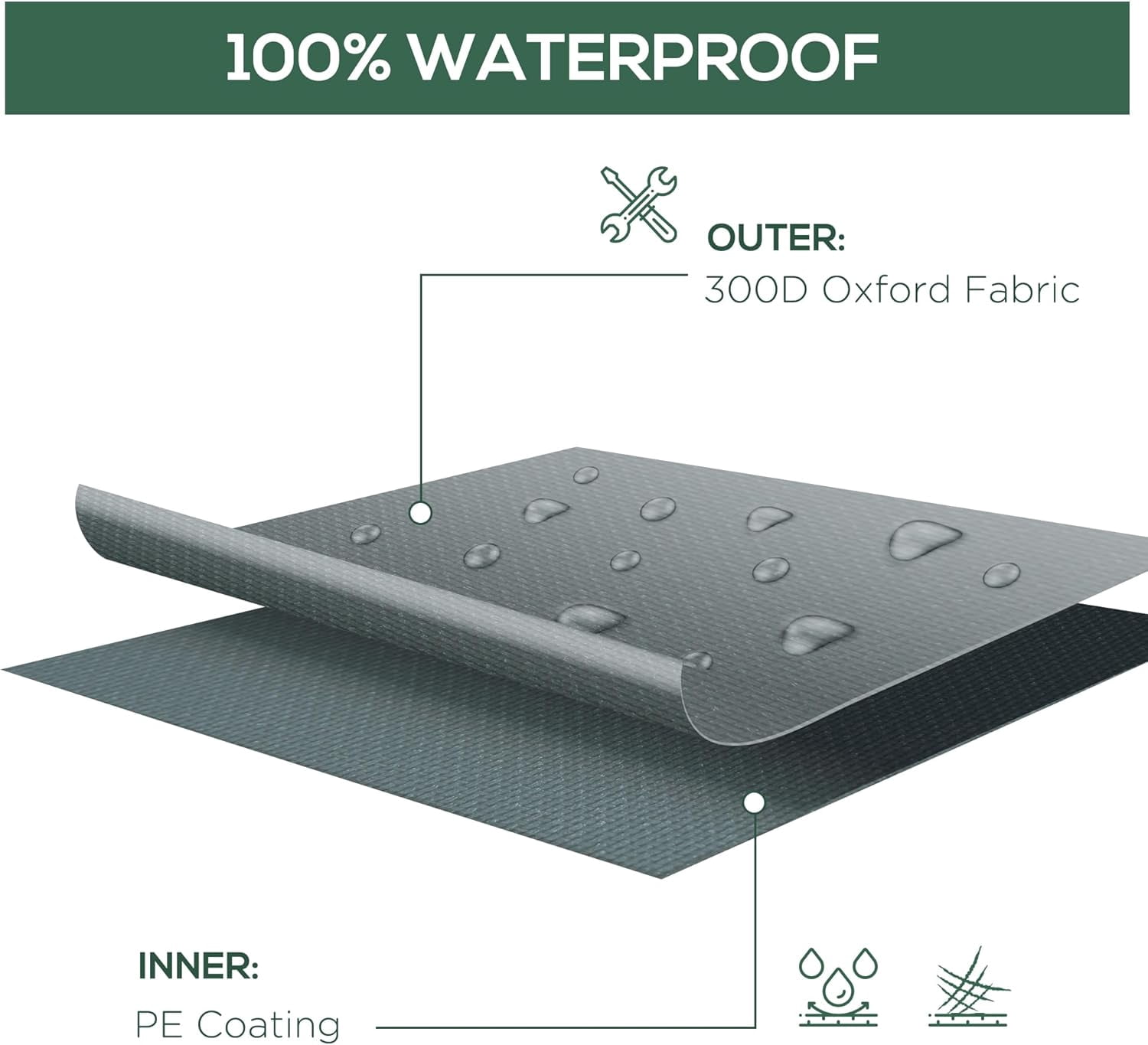 GMNIU 97" x 65" x 26" Heavy Duty Outdoor Sectional Sofa Cover, Waterproof Patio Furniture Cover for Weather Protection, Gray