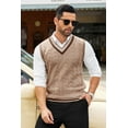 thumbnail image 4 of COOFANDY Men's V Neck Sleeveless Sweater Vest Slim Fit Casual Knitted Sweater Vest Twisted Pullover, 4 of 10