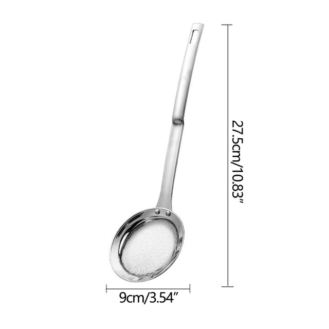 Agiferg Stainless Steel Oil Colander Spoon Multi-functional Filter Spoon Stainless Steel Fine Mesh Wire Oil Skimmer Strainer Net