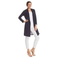 thumbnail image 2 of MBJ Womens Print Long Sleeve Open Front Long Cardigan XXL NAVY_POLKA, 2 of 3