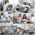 thumbnail image 6 of Vintage Plaid Duvet Cover Set, Farmhouse Bear Deer Trees Forest Checked Soft Duvet Cover Queen Size Bedding Set 4 Pieces, 1 Quiltcover and 2 Pillowcases with Zipper, 1 Bed Sheet for All Seasons, 6 of 9