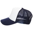 thumbnail image 3 of Double tone contrast poly foam mesh back trucker cap (White/Navy), 3 of 6
