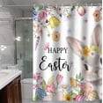 thumbnail image 5 of Easter Bunny & Eggs Shower Curtain and Floor Mat 4-Piece Set – Waterproof Bathroom Decor with Toilet Lid Cover & Non-Slip Rugs for Easter Home Decoration, 5 of 5
