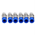 thumbnail image 1 of Rg6 F Type Connector Coax Coaxial Compression Fitting 60 Pack (Blue), 1 of 7