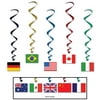 Beistle 3' 2" International Flag Whirls 15/Pack 57598