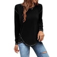 thumbnail image 2 of Dyfzdhu Long Sleeve T Shirts for Women Casual Round Neck Loose Tunic T Shirt Blouse Tops Black, 2 of 4