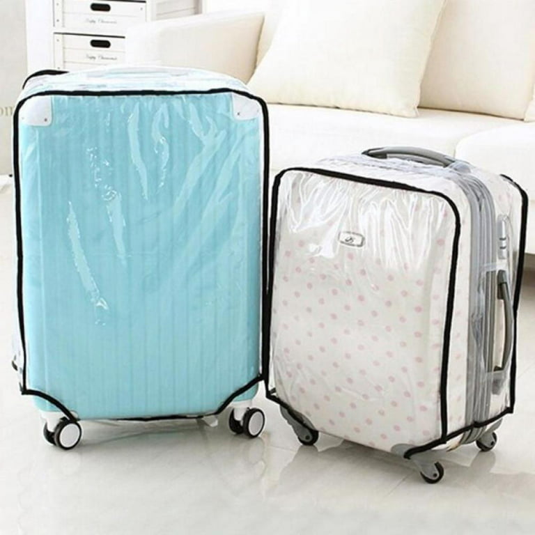 3 Pieces Clear Luggage Cover PVC Suitcase Luggage Cover Protector  Waterproof Cover for Luggage Cover (Black Border, Regular Style)