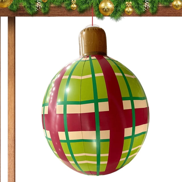 Decoraciones Navideñas Bolas Inflables PVC 24 Pulgadas para Interiores Y Exteriores Fiestas