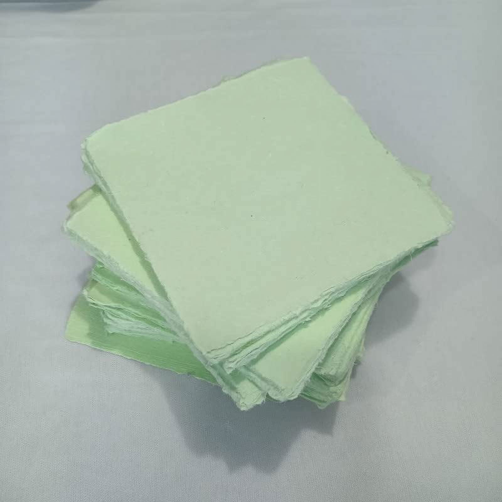 Deckle Papers® Handmade Paper Card Stock -Envelope, Calligraphy, Scrapbooking, Wedding Invitation, Origami, Menu Cards, Drawing, Watercolor, Thank You Notes, Place Cards Size-9x9" Pack of-50-Green