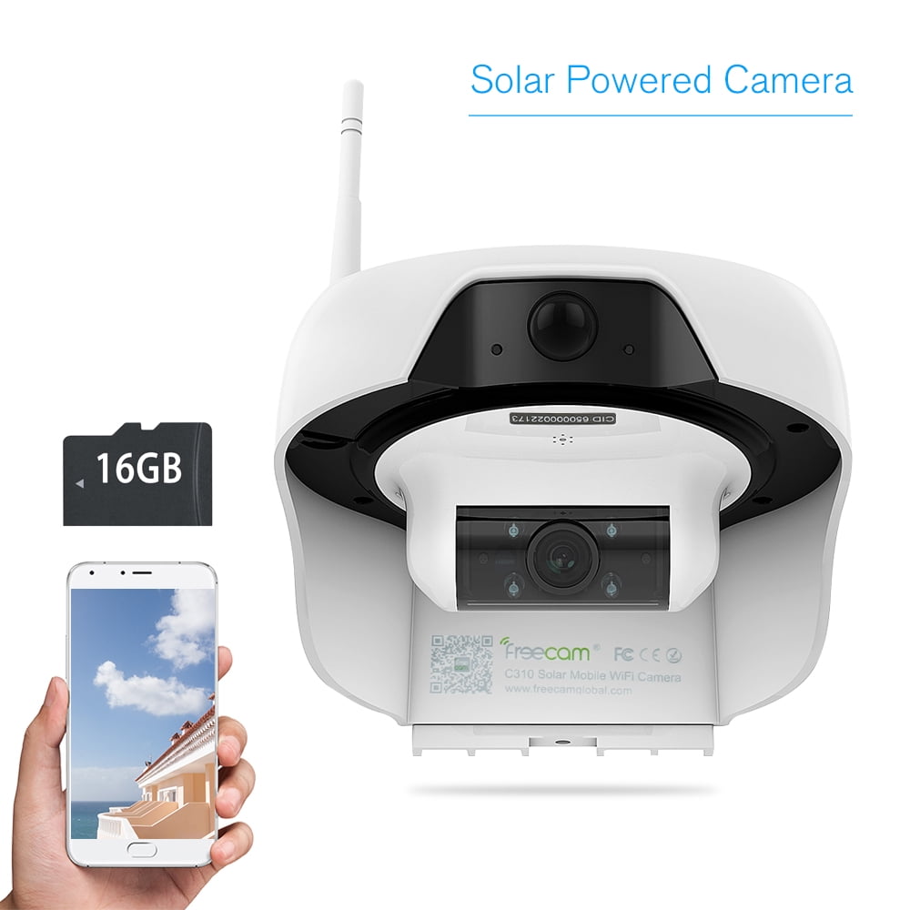FREECAM Wireless HD 720P Solar Powered WiFi IP Camera MotionActivated