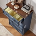 thumbnail image 2 of Leyaoyao 5-Drawer Dresser for Bedroom Set of 2, 45" Tall Chest of Drawers, Farmhouse Vertical Storage Organizer for Hallway, Living Room, Dark Blue, 2 of 6
