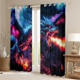 thumbnail image 2 of Erosebridal Magic Dragon Curtains for Living Room, Dragon Monster 30%-50% Blackout Curtains Set of 2 (42x63), 3D Animal Printed Decor, 2 of 5