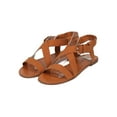 thumbnail image 5 of New Women Breckelles Sara-25 Leatherette Open Toe Cross Band Flat Sandal, 5 of 6