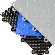 FlooringInc Nitro Garage Floor Tiles, Coin Pattern, Interlocking, Black, 12x12, 52 pack, 52 sq/ft