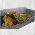thumbnail image 5 of Landscape Soft Flannel Fleece Throw Blanket, Driving Path to Olive Gardens Orange Sunset Meadow Fields, Cozy Plush for Indoor and Outdoor Use, 50" x 70", Marigold Dark Rust, by Ambesonne, 5 of 5