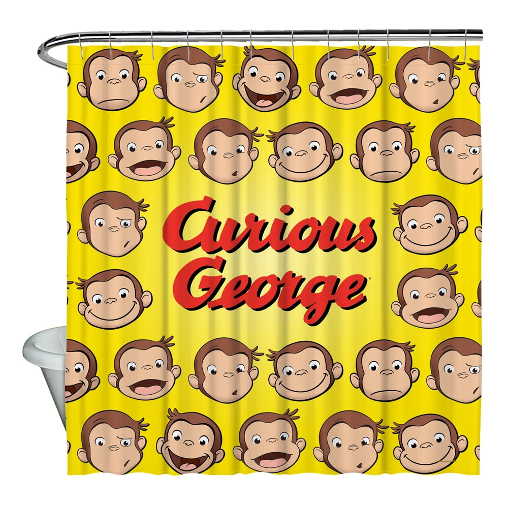 Curious George Heads Shower Curtain White Walmart Com