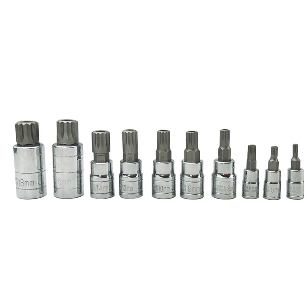 YIGSECU XZN Triple Square Spline Bit Socket Set 12 Point Tamper with Carrying for Case M