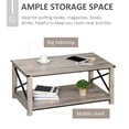 thumbnail image 4 of HOMCOM Table Basse Industrielle, Table de Centre avec Tablette de Rangement Inférieure, X-Bar en Métal pour Salon Chambre, 4 of 10