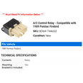 thumbnail image 2 of A/C Control Relay - Compatible with 1989 Pontiac Firebird, 2 of 2