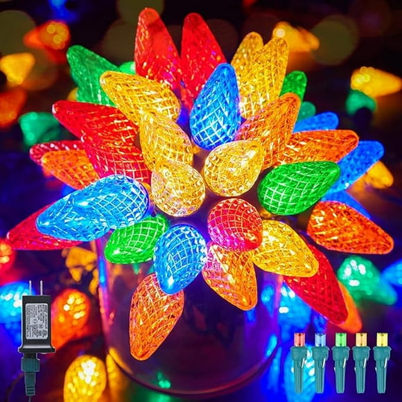 Minetom C9 LED Christmas Lights, 81ft 100 LEDs, 8 Modes with Timer, Waterproof & Extendable, Multicolor Outdoor/Indoor Decoration (2 packs)