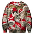 thumbnail image 1 of ZECATL Unisexe Col Rond 3D Imprimé Numérique Laid Pull de Noël Sweatshirts, 1 of 3