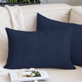 thumbnail image 2 of Solid Dark Blue Pillow Covers 16"x24", Minimalism Abstract Denim Texture Soft Brushed Microfiber Breathable Throw Pillow Covers, Decorative Pillowcase with Zipper for Couch Sofa Bedroom Living Room, 2 of 9