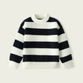 thumbnail image 2 of HAiming Baby Boys Striped Sweaters Casual Long Sleeve Crew Neck Knit Pullover Toddler Tops for Kids, 2 of 3
