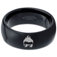 thumbnail image 2 of Tungsten Cool Guy Nerd Glasses Geek Hair Game Band Ring 8mm Men Women Comfort Fit Black Dome Polished, 2 of 4