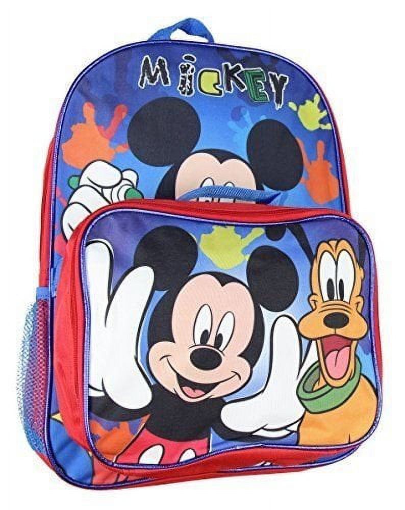 Backpack - Disney - Mickey Mouse - Blue w/Lunch Boys Bag School Bag 055041 - image 3 of 3